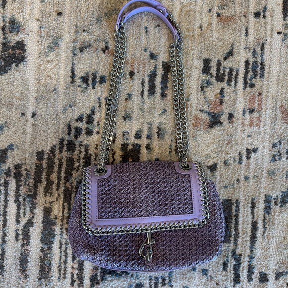 Rebecca Minkoff Edie Whip Chain Faux Leather Crossbody Light Wisteria - Picture 2 of 4